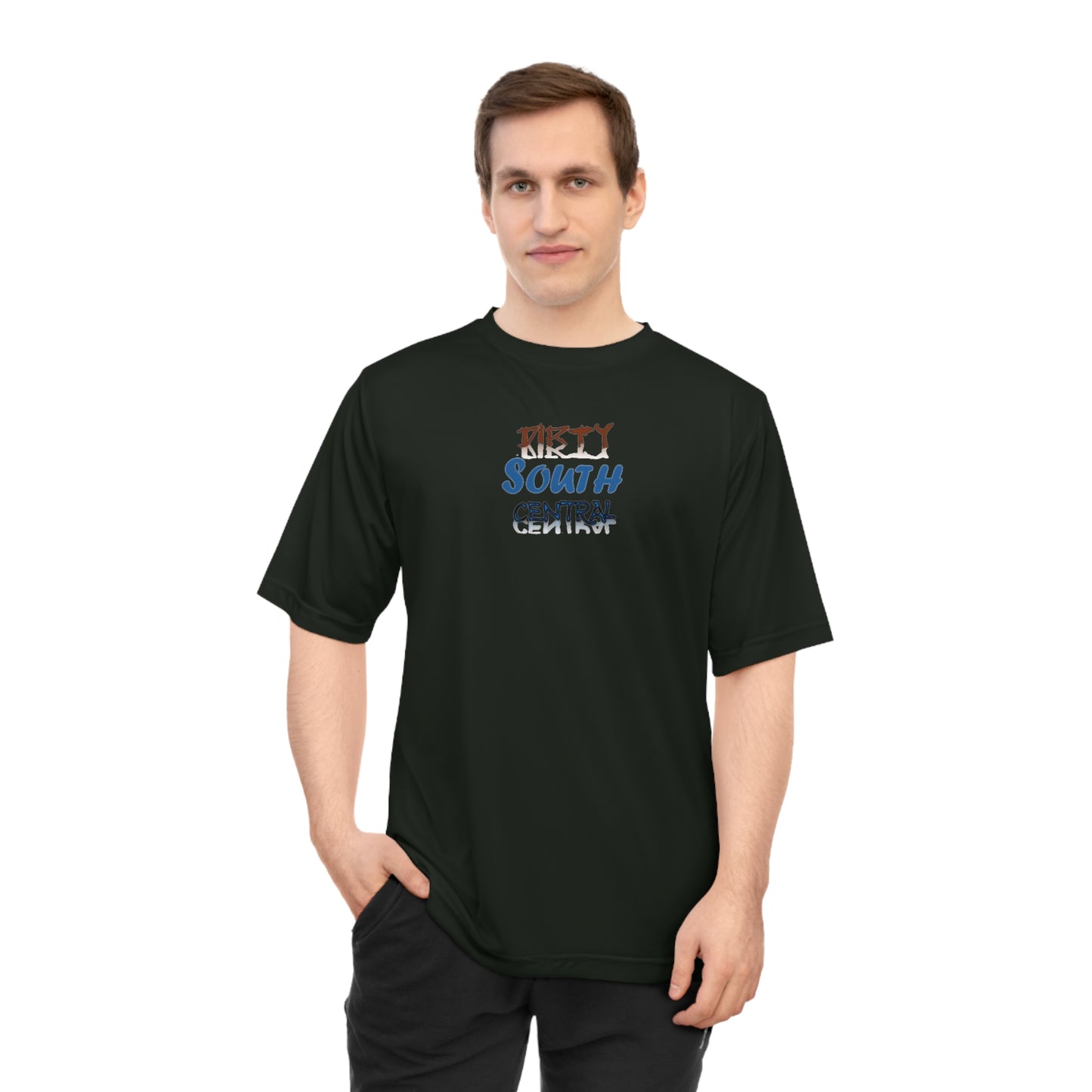 Dirty South Central Blue Unisex Performance T-shirt, Stylish Athletic Tee, Casual Wear, Sports Shirt, Gift for Music Lovers, Comfortable