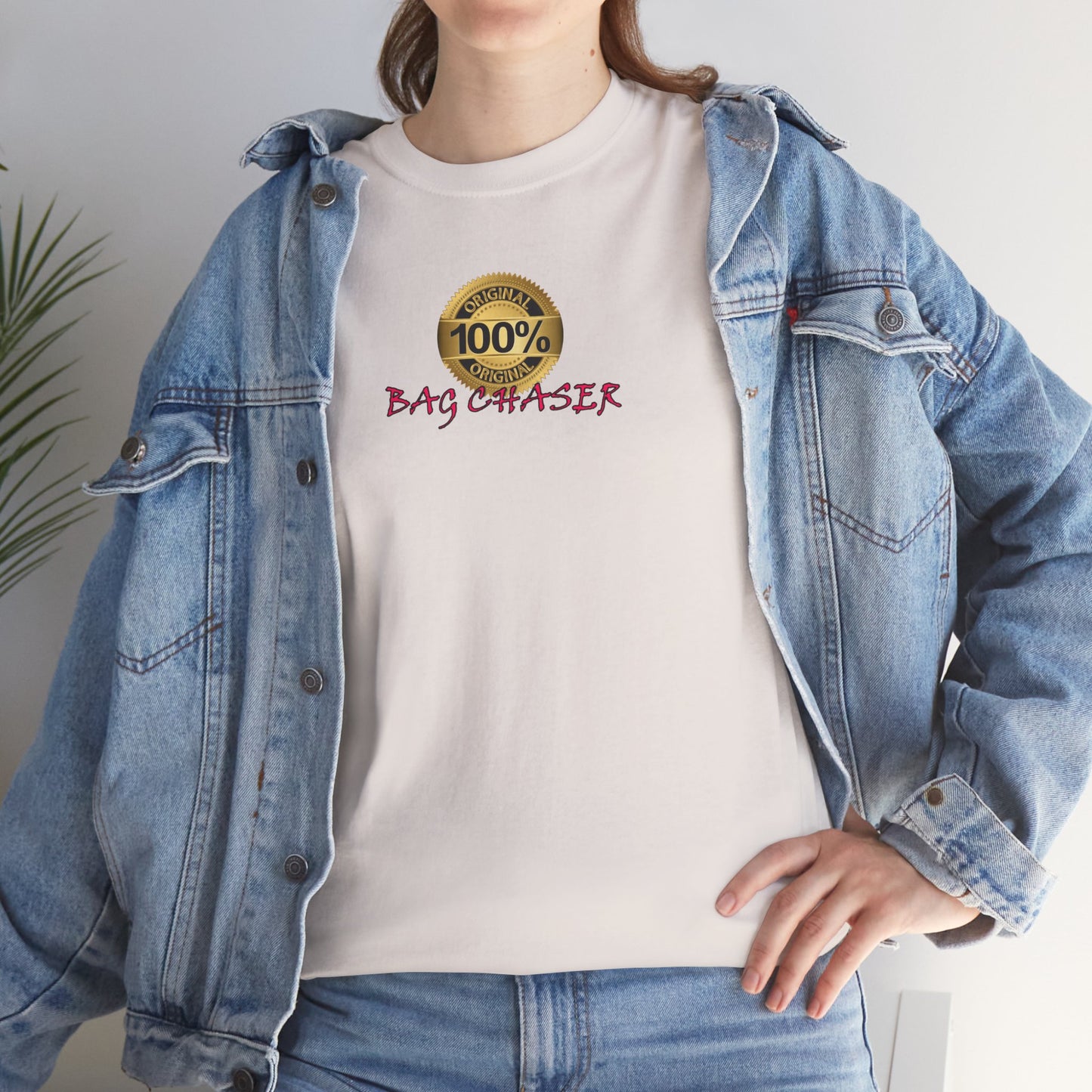 100% Bag Chaser Pink - Unisex Heavy Cotton Tee