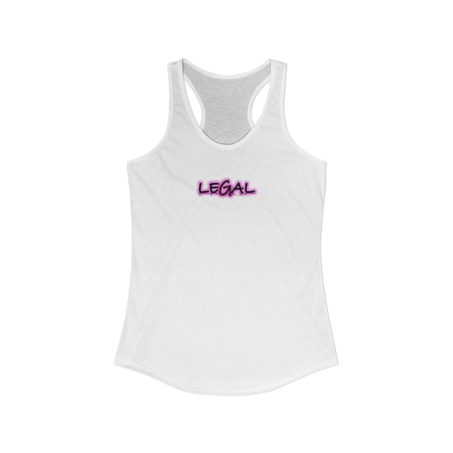 Legal Pink Glow Womans Racerback Tank Top, Gift Idea, Women's Sleeveless Shirt, Law Student Graduation Present, Attorney Tank, Law School