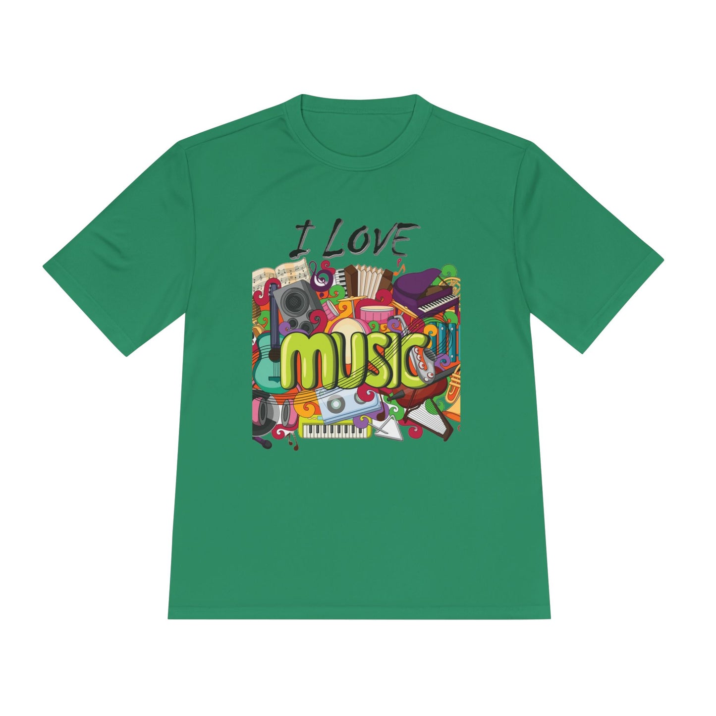 I Love Music- Unisex Moisture Wicking Tee