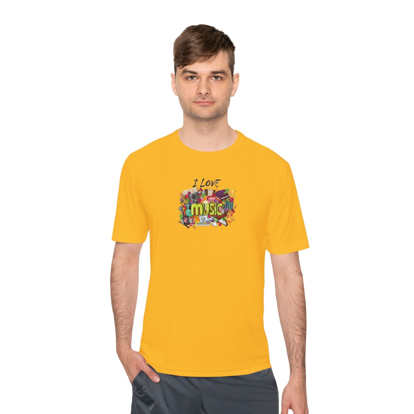 I Love Music - Unisex Moisture Wicking Tee