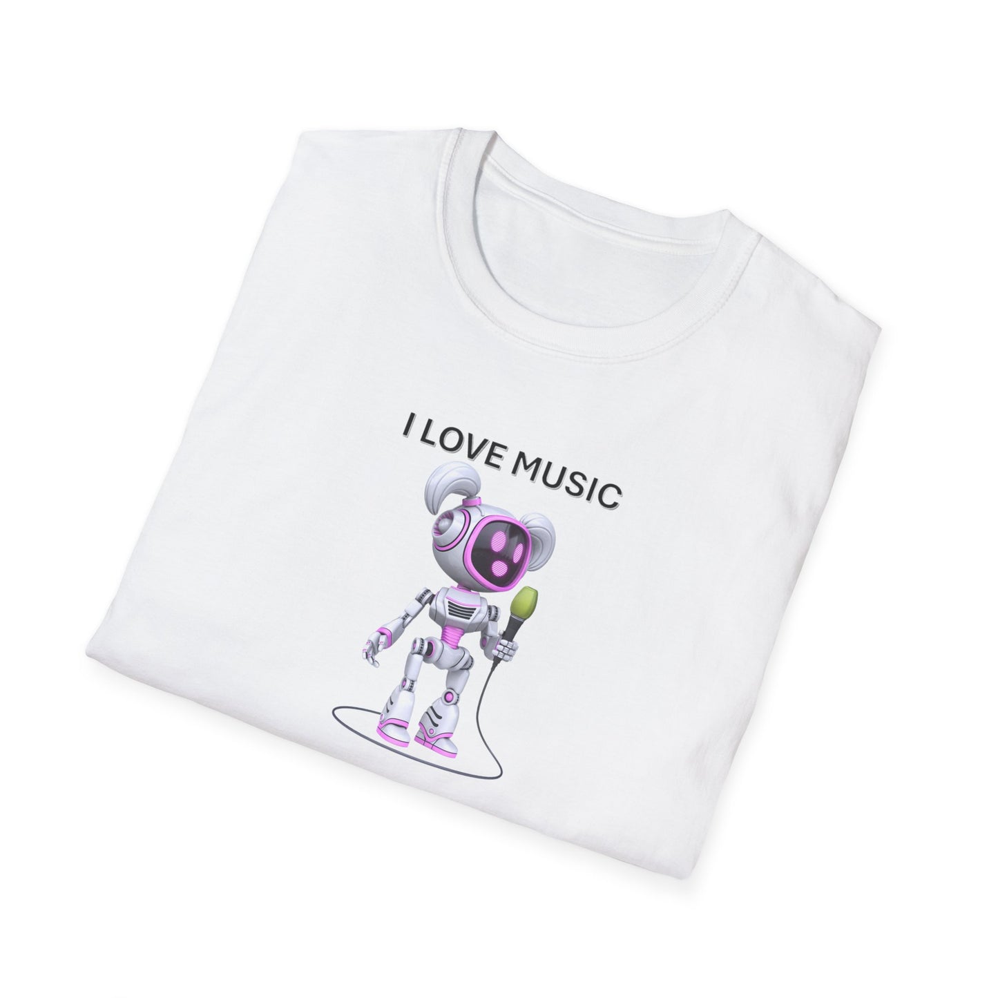 I Love Music Robot Woman - Unisex Soft style T-Shirt