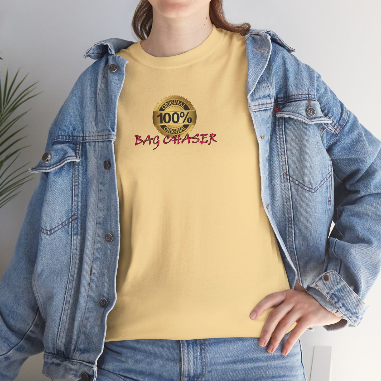100% Bag Chaser Pink - Unisex Heavy Cotton Tee