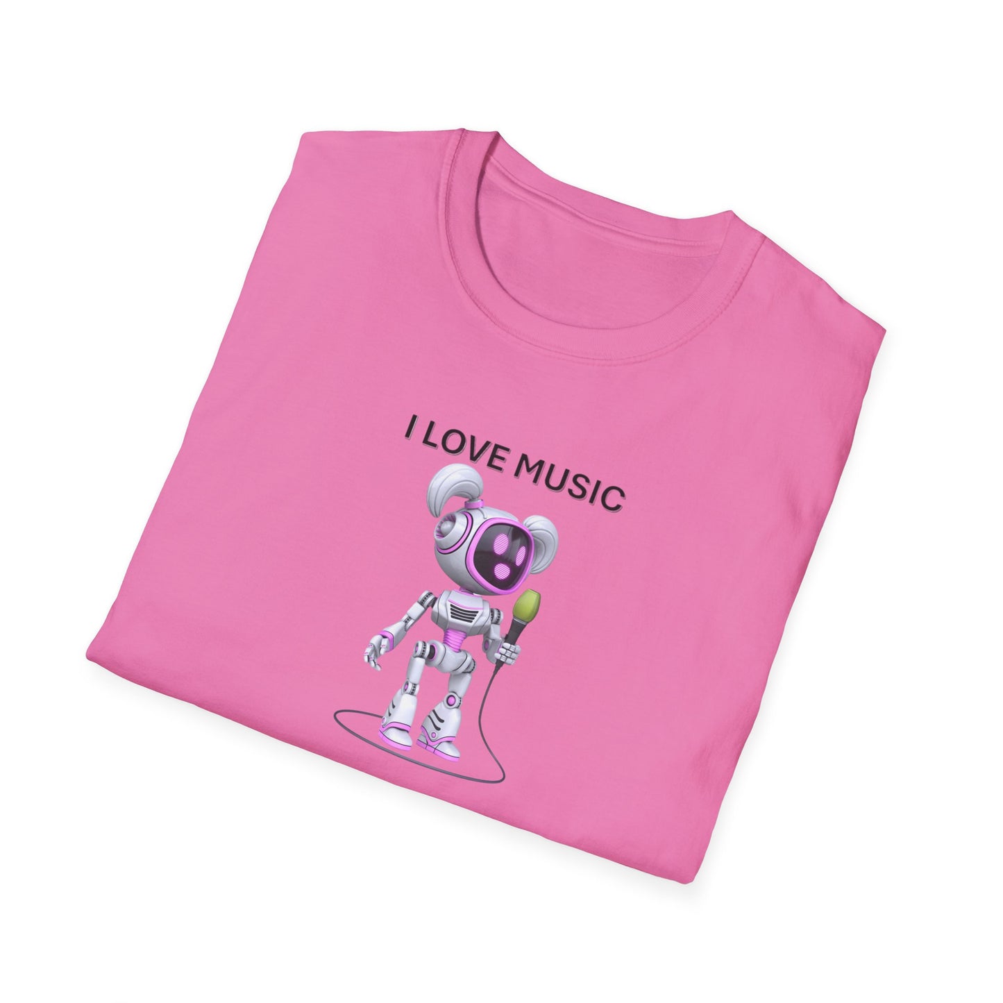 I Love Music Robot Woman - Unisex Soft style T-Shirt