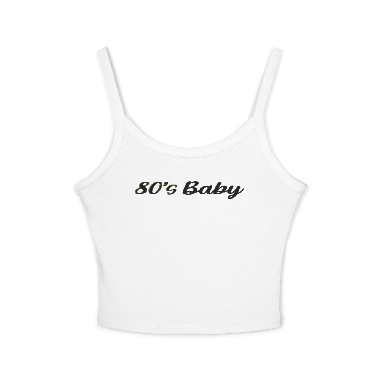 80's Baby Women's Spaghetti Strap Tank Top | Vintage Style Crop Top, Summer Essential, Retro Fashion, Gift for 80s Lovers