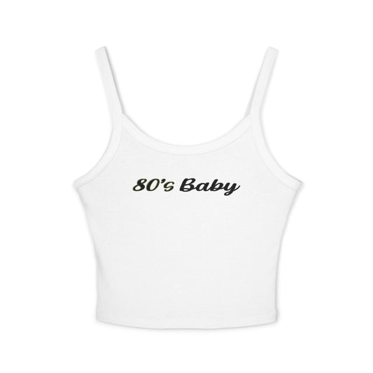 80's Baby Women's Spaghetti Strap Tank Top | Vintage Style Crop Top, Summer Essential, Retro Fashion, Gift for 80s Lovers