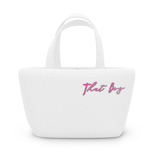 THAT BAG Lunch Bag Pink Letter - Insulated Tote for Work, School, Picnics, Reusable Lunchbox, Food Storage Organizer