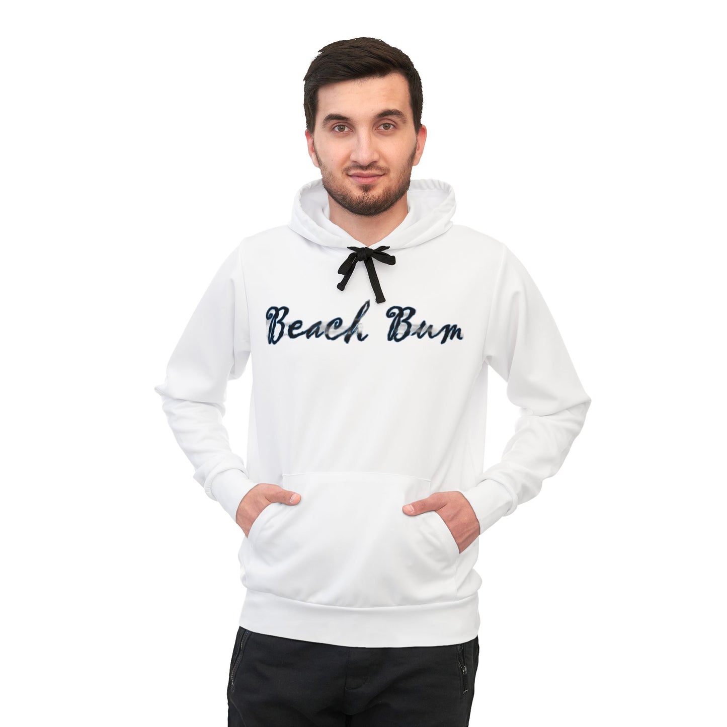 Beach Bum (Black) - Athletic Hoodie (AOP)