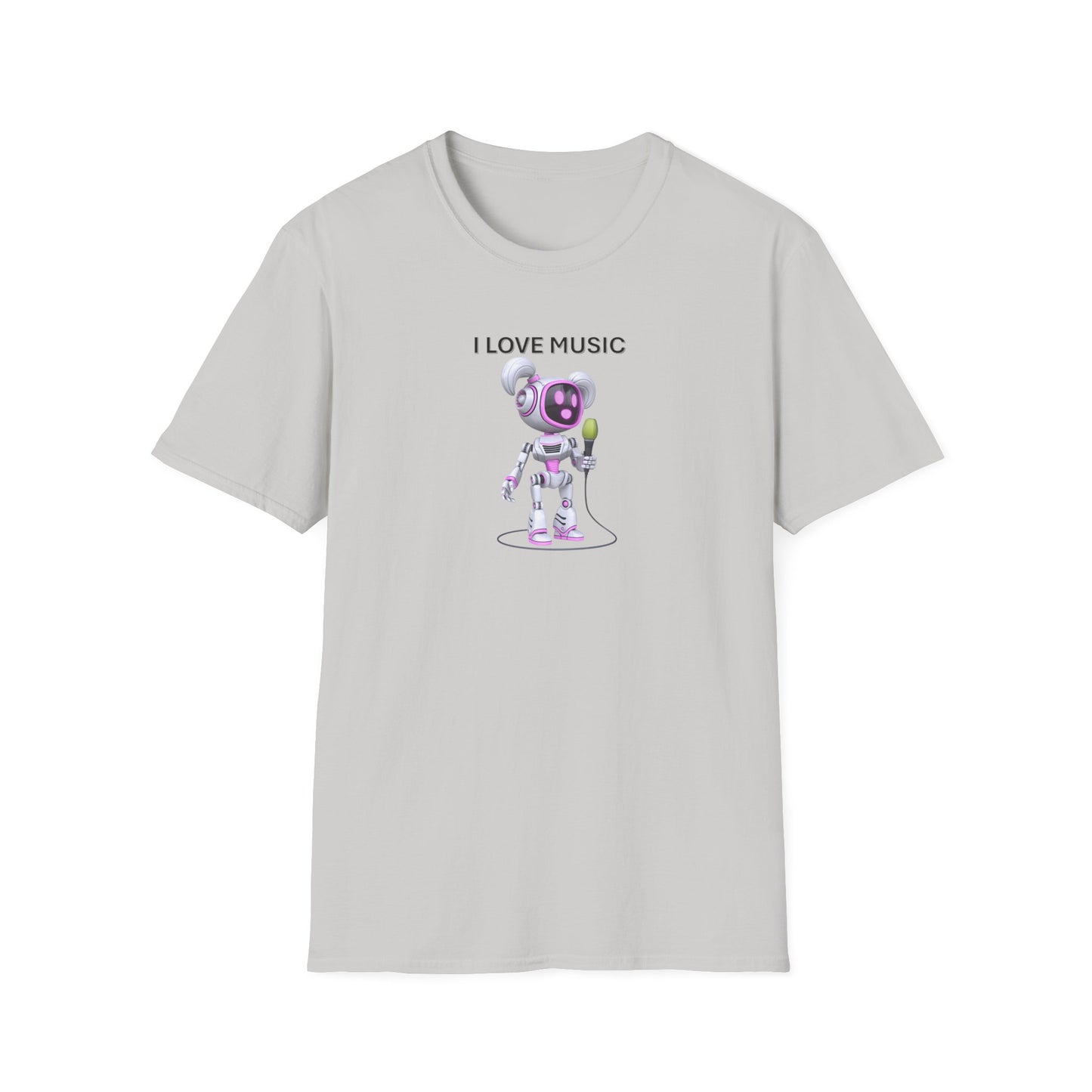 I Love Music Robot Woman - Unisex Soft style T-Shirt