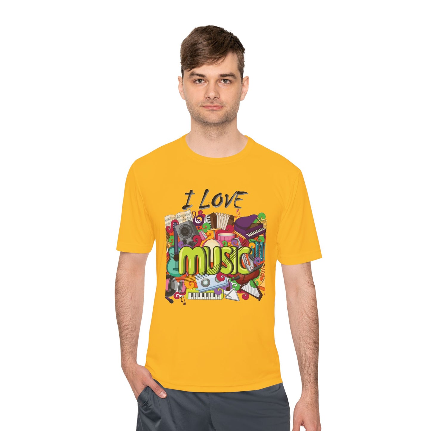 I Love Music- Unisex Moisture Wicking Tee