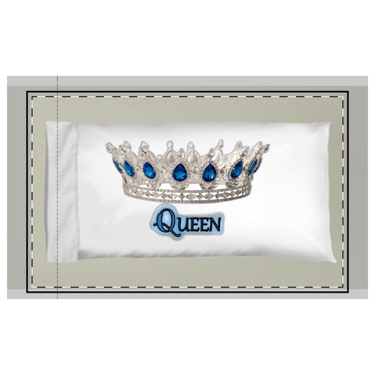 Queen Microfiber Pillowcase, Crown Decor, Royal Gift, Bedroom Accessories, Cozy Sleep, Birthday Present, Home Decor
