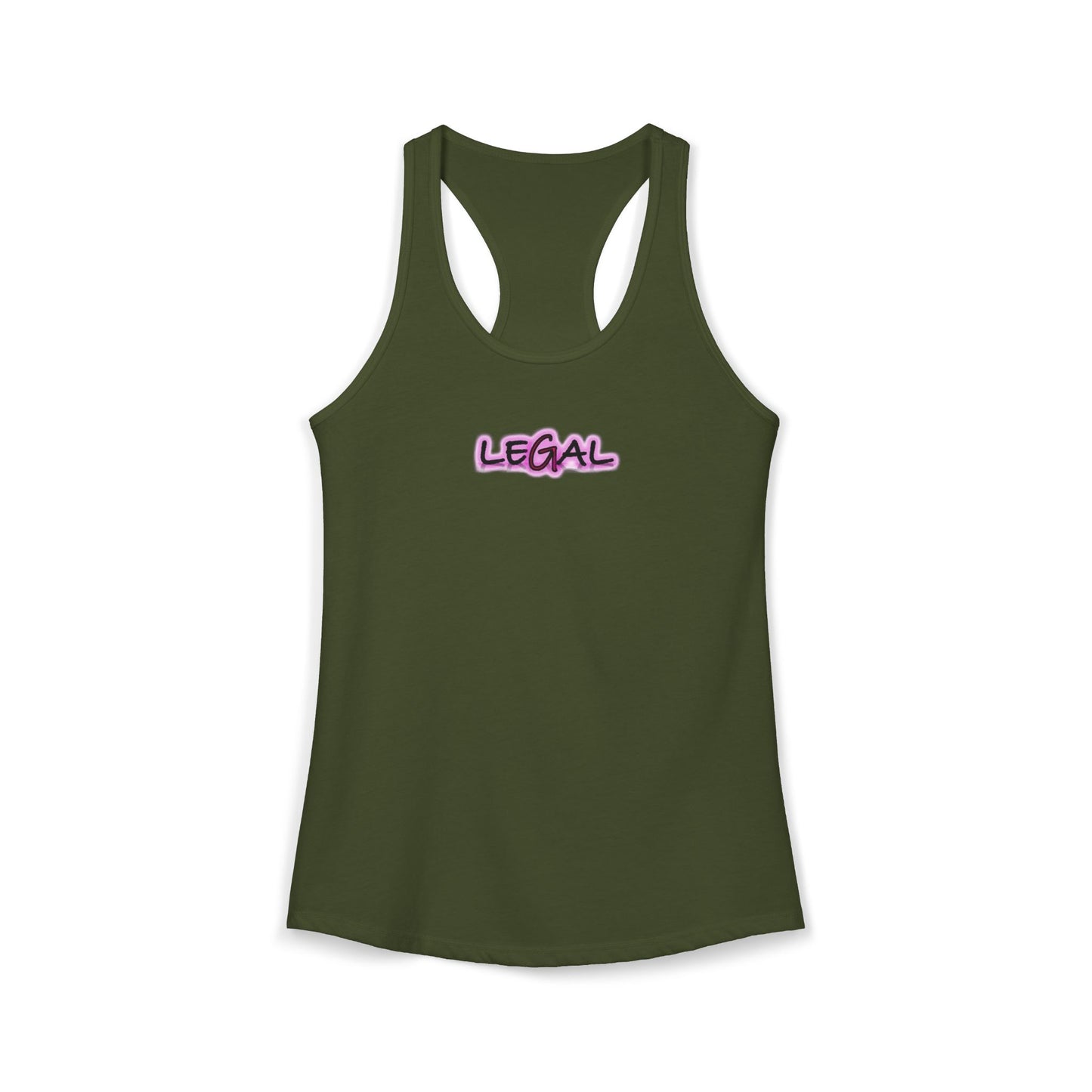 Legal Pink Glow Womans Racerback Tank Top, Gift Idea, Women's Sleeveless Shirt, Law Student Graduation Present, Attorney Tank, Law School