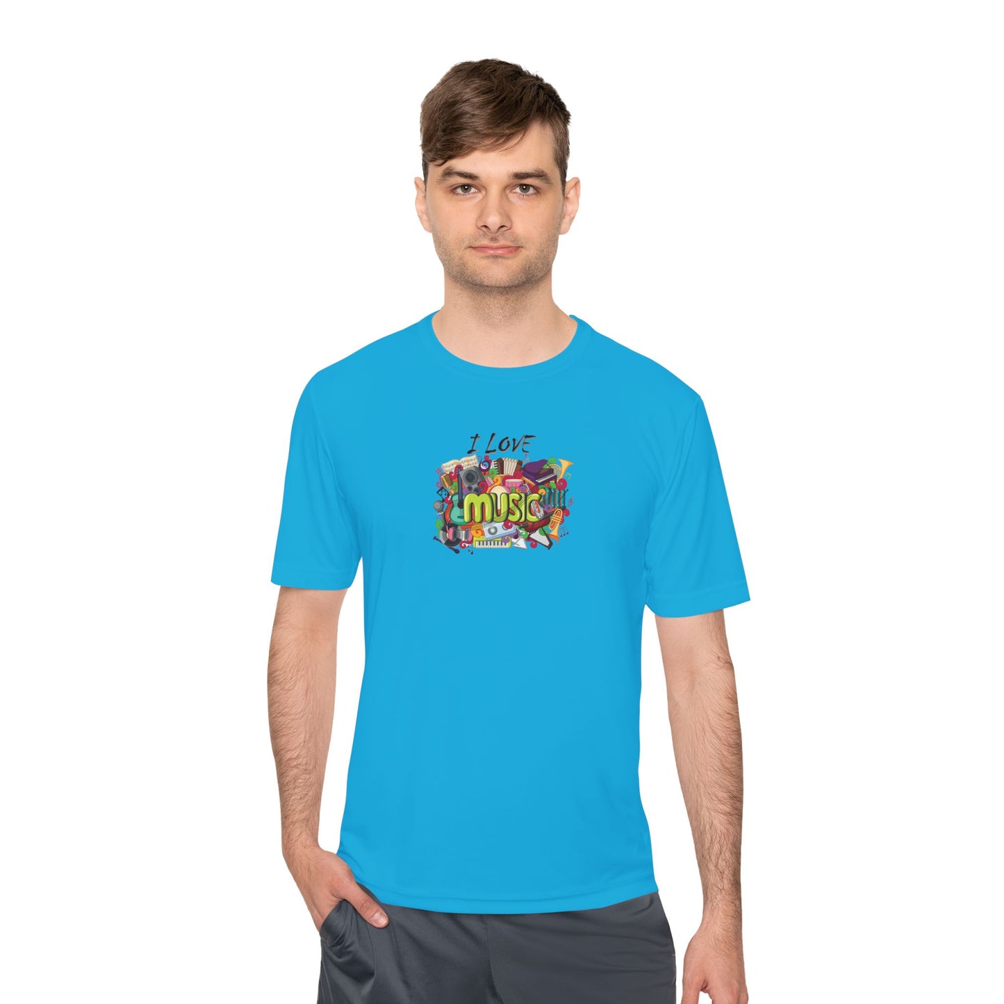 I Love Music - Unisex Moisture Wicking Tee