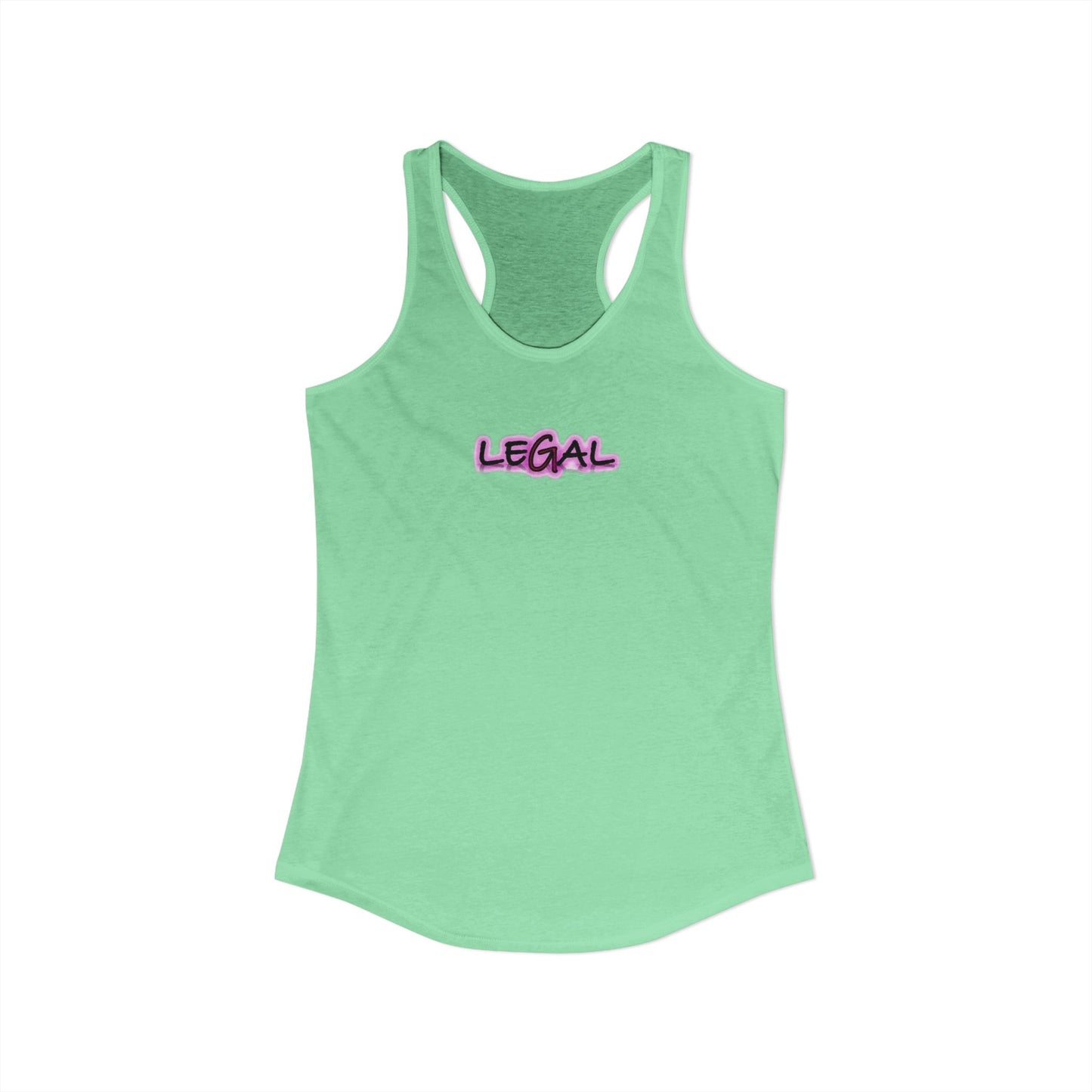 Legal Pink Glow Womans Racerback Tank Top, Gift Idea, Women's Sleeveless Shirt, Law Student Graduation Present, Attorney Tank, Law School