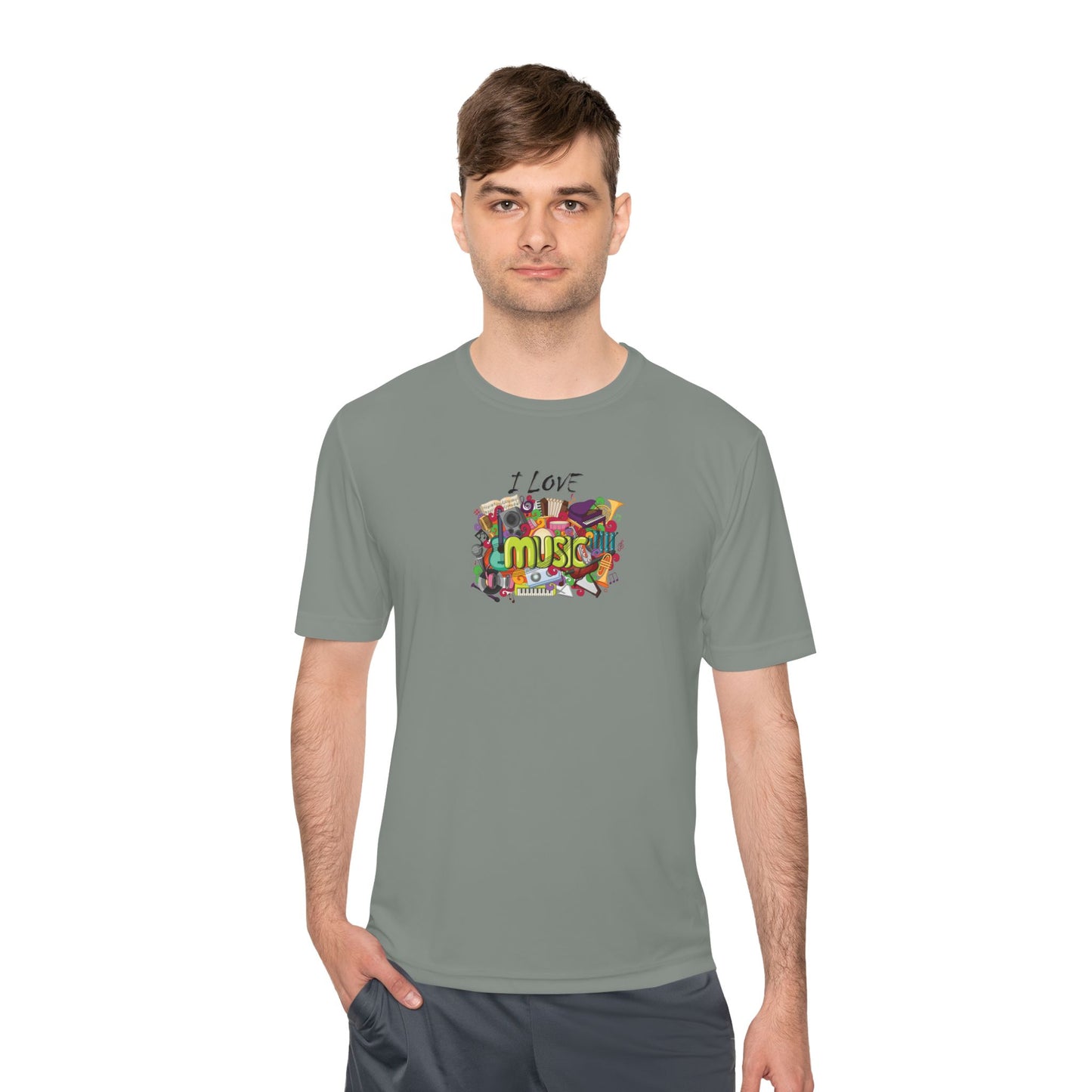 I Love Music - Unisex Moisture Wicking Tee