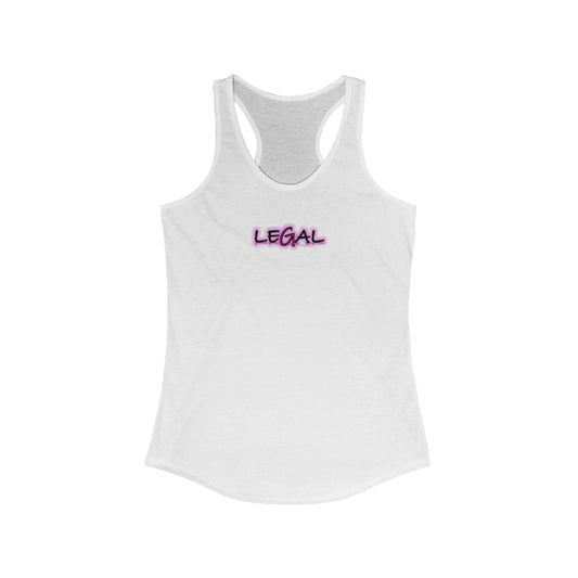 Legal Pink Glow Womans Racerback Tank Top, Gift Idea, Women's Sleeveless Shirt, Law Student Graduation Present, Attorney Tank, Law School