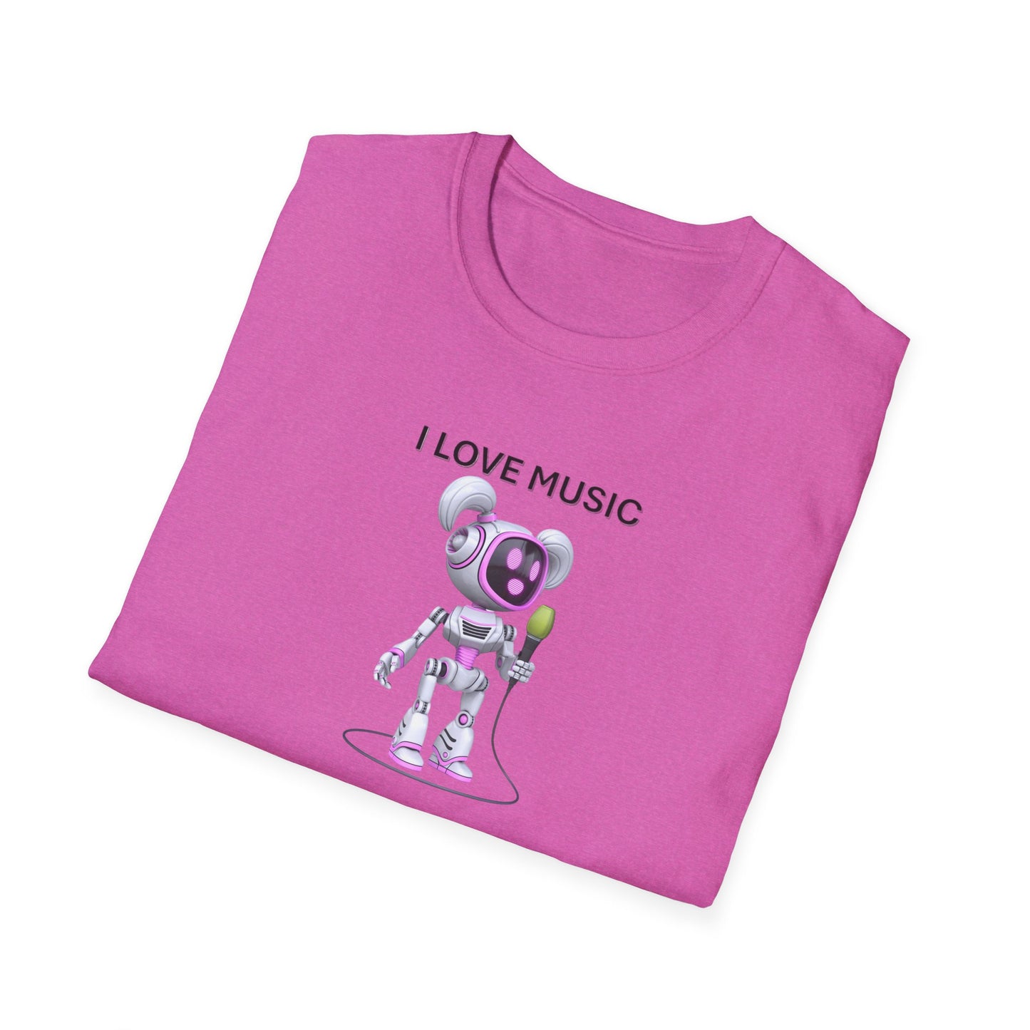 I Love Music Robot Woman - Unisex Soft style T-Shirt